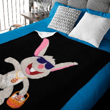 Discover Silly Funny Easter Bunny with Sunglasses Egg Hunt Baby Blankets