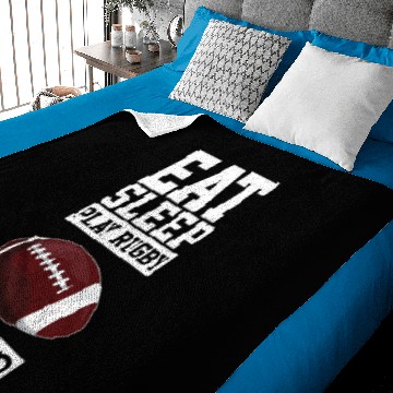 Discover Eat Sleep Play Rugby Repeat Baby Blankets