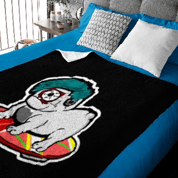 Discover Funny Cyclops Pug Skating Hoverboard Baby Blankets