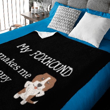 Discover My Foxhound Makes Me Happy Baby Blankets