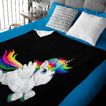 Discover Cute Rainbow Pony Baby Blankets