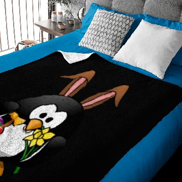 Discover Easter Funny penguin in comic style. Baby Blankets