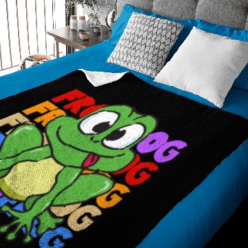 Discover Vintage Retro Pop Art Style Frog Toad Animals Baby Blankets