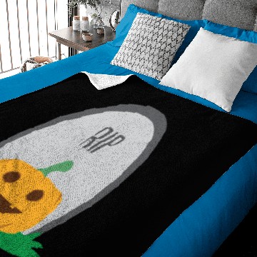 Discover Pumpkin Grave | RIP Gravestone Face Baby Blankets