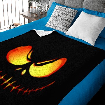 Discover Scary Evil Pumpkin Face Halloween Jack-O-Lantern Baby Blankets