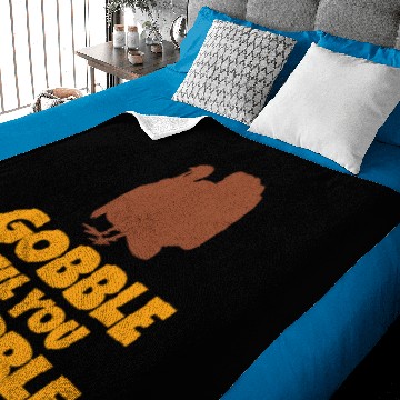 Discover Gobble Til You Wobble Funny Thanksgiving Turkey Baby Blankets