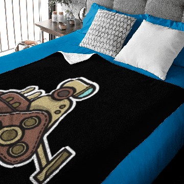 Discover Vintage Robot machine technology gift idea robotic Baby Blankets