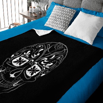 Discover Mexican skull white Baby Blankets