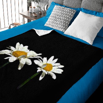 Discover Two White Daisies Waving Baby Blankets