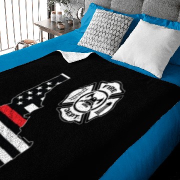 Discover Idaho Firefighter Shield Thin Red Line Flag Baby Blankets