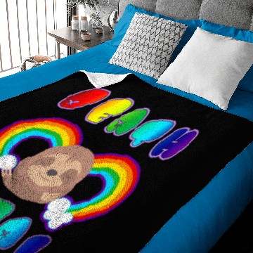 Discover Rainbow Death Metal Sloth Baby Blankets