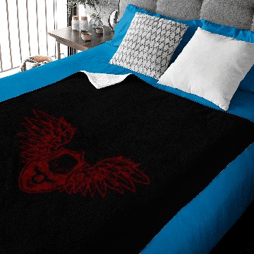 Discover Red Skull with Wings Baby Blankets