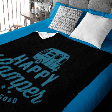 Discover Happy camper no frame Baby Blankets