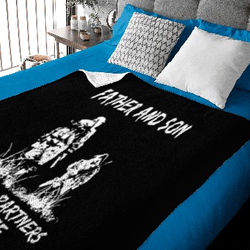Discover father and son hunting partners for life hunting Baby Blankets
