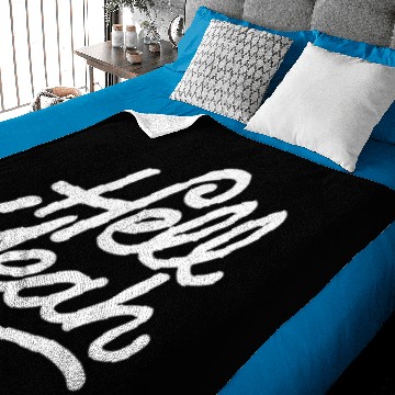 Discover Text: Hell Yeah (white) Baby Blankets