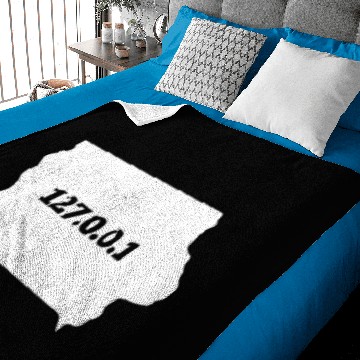 Discover Iowa 127.0.0.1 Home Computer Nerd IP Address Baby Blankets