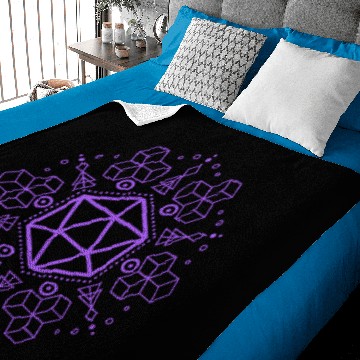 Discover Purple Polyhedral D20 Dice Tabletop RPG Gaming Baby Blankets
