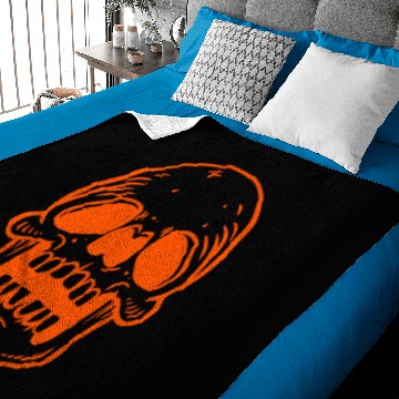 Discover Halloween Orange Skull Baby Blankets