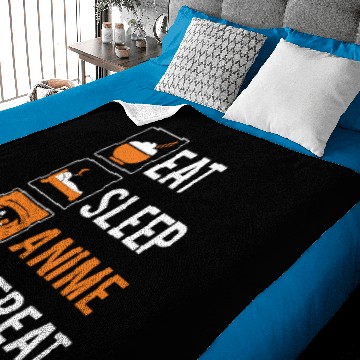 Discover Eat Sleep Anime Repeat Gift Baby Blankets