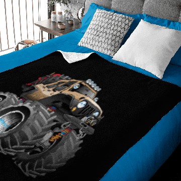 Discover Off road 4x4 desert tan jeeper cartoon Baby Blankets