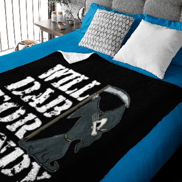 Discover Funny Halloween Grim Reaper Will Dab For Candy. Baby Blankets