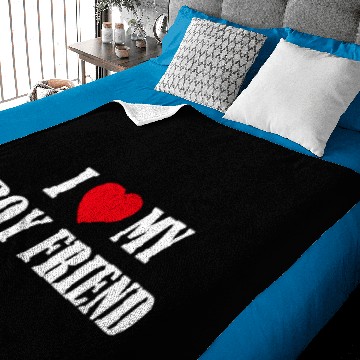Discover I LOVE MY BOY FRIEND Baby Blankets