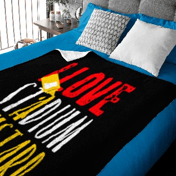 Discover I Love Stadium Mustard Baby Blankets