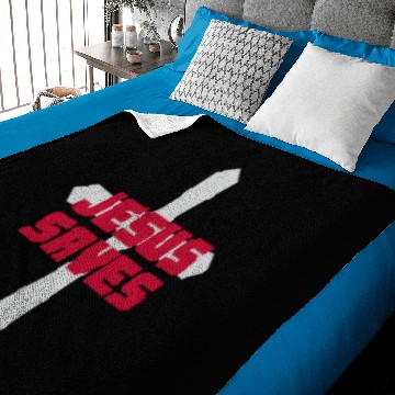 Discover Jesus Saves , Christian, Cross Baby Blankets