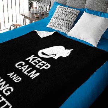Discover keep calm and sing soft kitty keep calm cat Baby Blankets