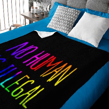 Discover No Human Is Illegal Baby Blankets