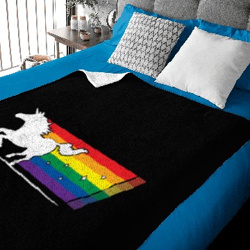 Discover Rainbow Unicorn Gallop Baby Blankets