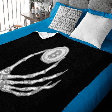 Discover Skeleton Hand With Bitcoin Baby Blankets