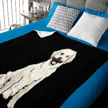 Discover GOLDEN RETRIEVER WITH MUSTACHE Baby Blankets