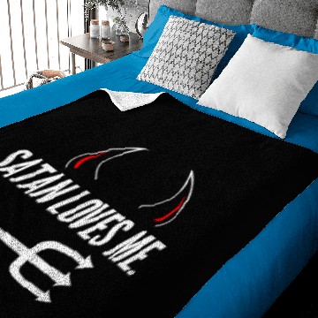 Discover Satan loves me I devil funny dark humor gift idea Baby Blankets