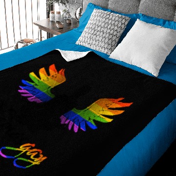 Discover Namasgay LGBT Yoga Angel wings Gay Pride Baby Blankets