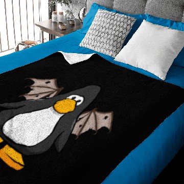 Discover PENGUIN WITH BROWN BAT WINGS Baby Blankets