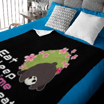 Discover Fun Anime Panda Eat Sleep Anime Repeat Baby Blankets