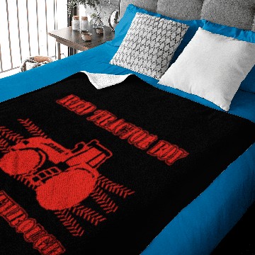 Discover Case IH Red Tractor Boy Comin Through Baby Blankets