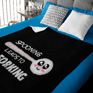 Discover Spooning Leads To Forking Funny Spoon Pun Baby Blankets