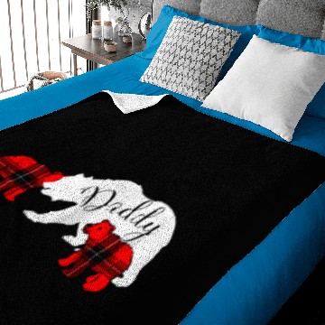 Discover Daddy Bear Two 2 Cubs Baby Blankets Red Plaid Dad Christ