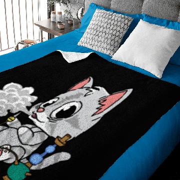 Discover cute cat smoking shisha Baby Blankets