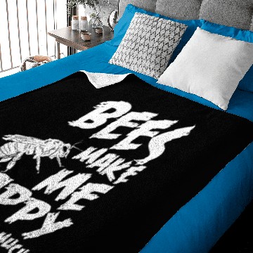 Discover Bee insect happiness Baby Blankets