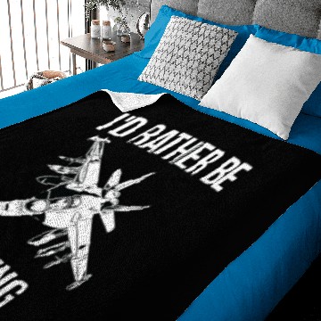 Discover I'd rather be flying fighter jet Baby Blankets