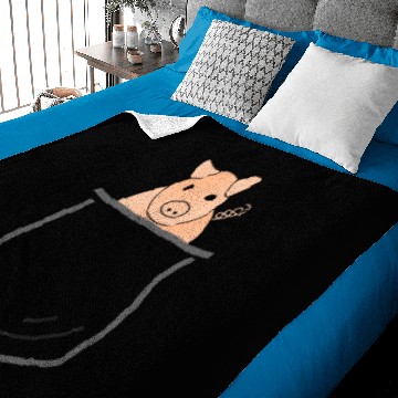 Discover Pig piggy lucky piglet gift curly tail sweet pig Baby Blankets