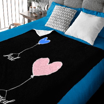 Discover Just married pink and blue heart Baby Blankets