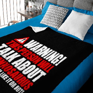 Discover Warning Speech Tyrannosaurus Trex Dino Gift Baby Blankets