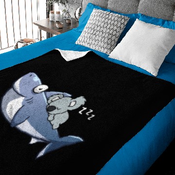 Discover Koala Riding Shark Funny Trend Baby Blankets