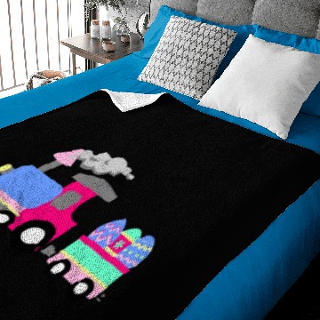 Discover Happy Easter Train Easter Eggs Cute for Kid Boy Baby Blankets