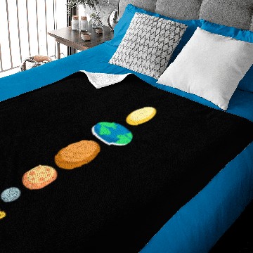 Discover Solar System Planets Flat Earth Baby Blankets