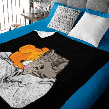 Discover Sad Kitten Cat Crying bed with Teddy Meme Baby Blankets